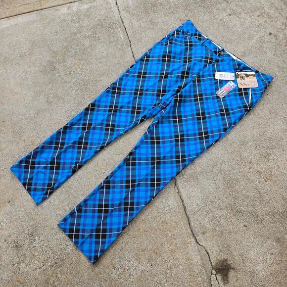 Vtg Y2k ROYAL & AWESOME Multicolor Plaid All Over Print Golf Pants 40 x 32 NWT - Picture 2 of 8